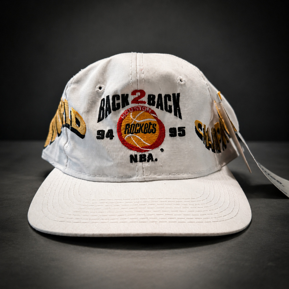 Vintage Houston Rockets 1994-1995 Back 2 Back NBA World Champs Cap Licensed NWT
